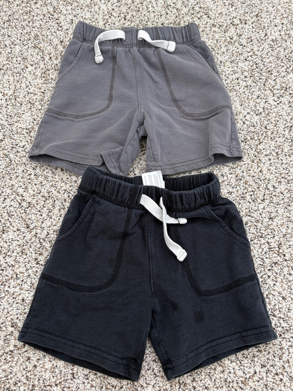 Carter’s Toddler Boy French Terry Shorts Bundle Lot, Black & Gray 2T